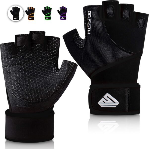 Workout Gloves Gym Gloves Weight Lifting Gloves for Men Women with Full Palm Pad,Strong Wrist Wraps Support,Enhanced Grip,for Fitness,Training,Weightlifting,Exercise - Image 2