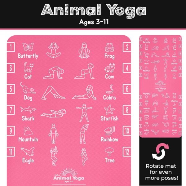 Kids Yoga Mat - Non-Slip Lightweight TPE Exercise Mat - Ideal for Boys & Girls (Ages 3-12), Toddlers & Children in Kindergarten, Preschool, School. PVC Free. 6mm Thick. Carry Strap - Image 5