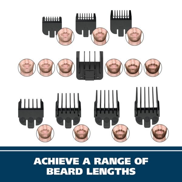 Wahl Groomsman Rechargeable Beard Trimmer kit for Mustaches, Nose Hair, and Light Detailing and Grooming with Bonus Wet/Dry Battery Nose Trimmer – Model 5622v - Image 6