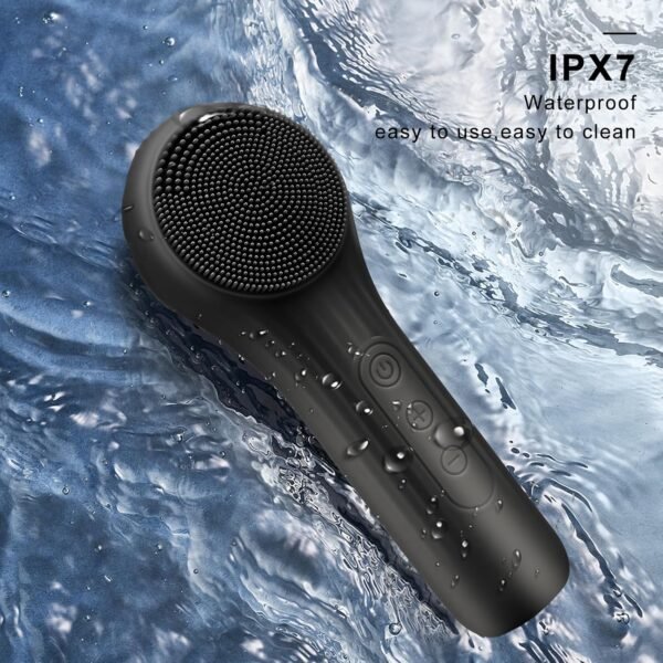 Silicone Face Scrubber Exfoliator, Silicone Face Wash Brush for Men & Women, Ipx7 Waterproof Rechargeable Facial Cleaner for Deep Cleansing, Exfoliating, Massage Face Scrubber (Black) - Image 7