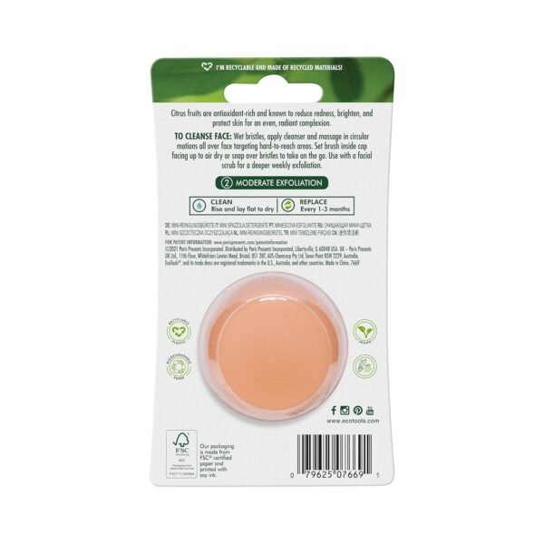 EcoTools Mini Facial Cleansing Brush, Infused with Citrus, Boosts Collagen, Safe for Sensitive Skin, Exfoliates & Clean Pores, Travel Sized, Ecofriendly, Vegan & Cruelty-Free, 2 Count - Image 10