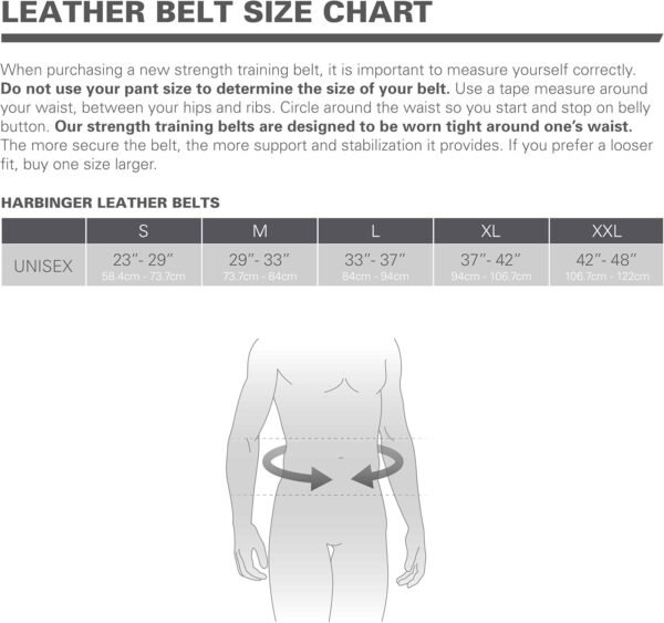 Harbinger Padded Leather Contoured Gym Weightlifting Belt with Suede Lining and Steel Roller Buckle for Lifting Support Small - Image 7