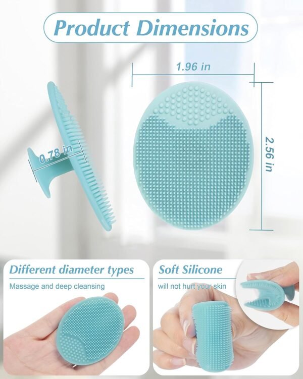 Face Scrubber, 8 PCS Silicone Face Scrubber Exfoliator for Women, Face Cleansing Brush Blackhead Acne Pore Pad for Deep Cleaning Skin Care - Image 3