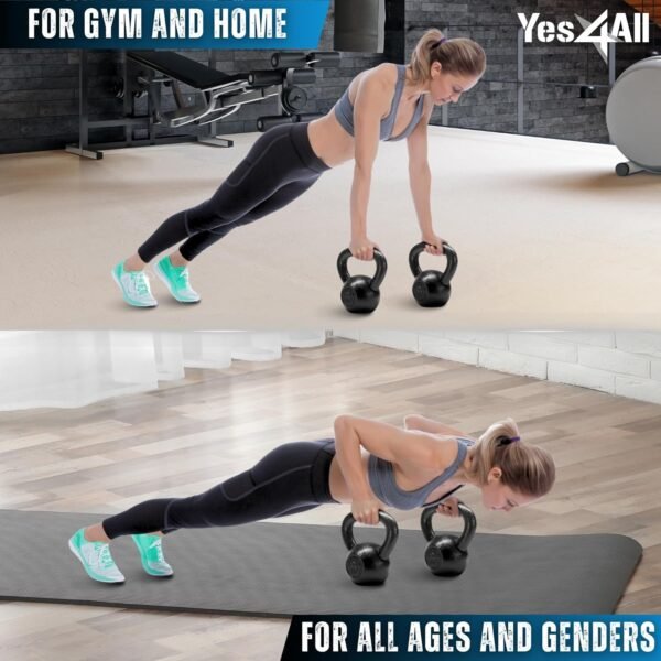 Yes4All 5-80 lbs Cast Iron Kettlebell for Dumbbell Weights Exercises, Gym, Full Body Home Workout Equipment, Push up, Grip and Strength Training - Image 7
