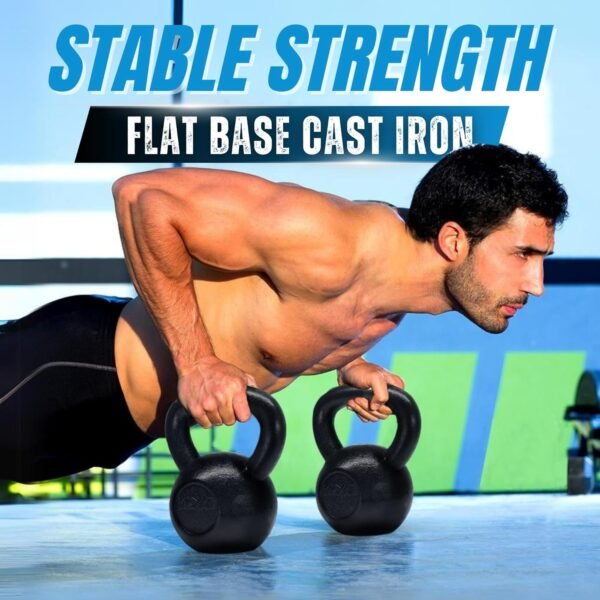 Yes4All 5-80 lbs Cast Iron Kettlebell for Dumbbell Weights Exercises, Gym, Full Body Home Workout Equipment, Push up, Grip and Strength Training - Image 4