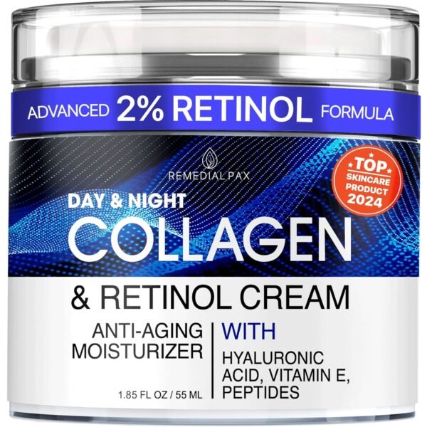 REMEDIAL PAX Collagen Cream for Face with Retinol and Hyaluronic Acid, Day and Night Anti Aging Skincare Facial Moisturizer, Hydrating Face Lotion, Moisturizing Cream to Reduce Wrinkles for Women Men - Image 2