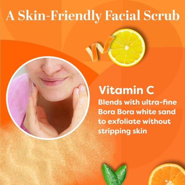 TruSkin Vitamin C Gentle Face Scrub - Brightening Daily Face Exfoliator for All Skin Types - Softens & Smooths Skin with Vitamin C, Yuzu Lemon, and Exfoliating Bora Bora White Sand - 4 Fl. Oz - Image 4