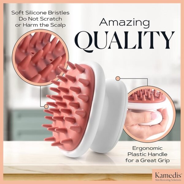 KAMEDIS Scalp Massager Brush - Silicone Gentle Scalp Scrubber, Exfoliator & Hair Dandruff Scrub Away - Use On Shower with Shampoo for Scalp Scrub. Suitable for Men & Women - Image 6