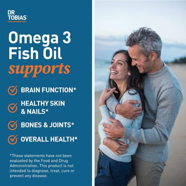 Dr. Tobias Omega 3 Fish Oil, 2000mg Triple Strength with 800mg EPA 600mg DHA Per Serving, Fish Oil Omega 3 Supplements for Heart, Brain & Immune Support, 360 Softgels, 180 Servings - Image 4