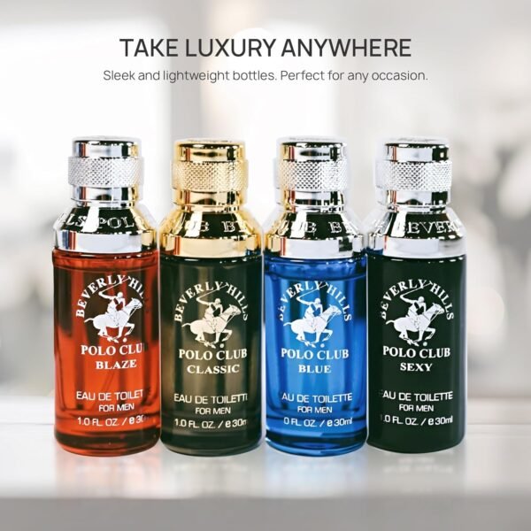 Beverly Hills Polo Club Exclusive Fragrance Collection For Men With 4 Different Fragrances, Blaze, Blue, Classic, and Sexy, 1fl oz Each (Pakaging May Vary) - Image 6