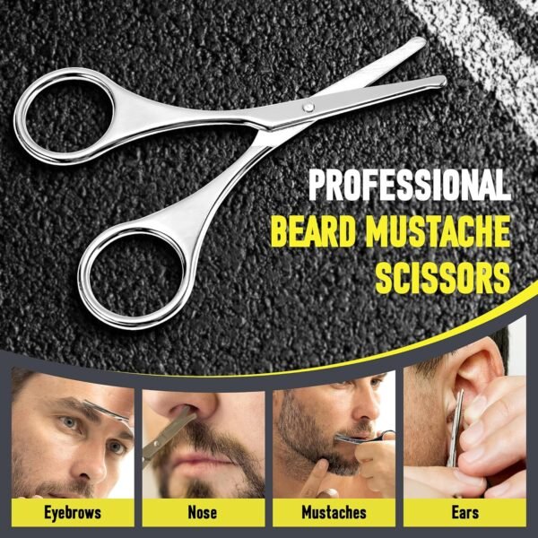 BFWood Beard Brush, Beard Comb & Mustache Scissors Grooming Kit for Men - Natural Boar Bristles Brush, Dual Action Wood Comb, Beard & Mustache Scissors and Travel Pouch Great for Men - Image 6