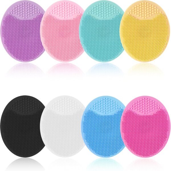 Face Scrubber, 8 PCS Silicone Face Scrubber Exfoliator for Women, Face Cleansing Brush Blackhead Acne Pore Pad for Deep Cleaning Skin Care - Image 2
