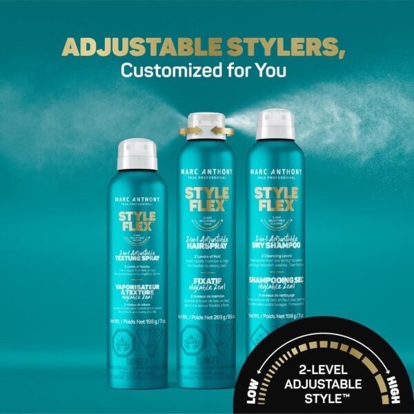 Marc Anthony Texture Spray for Women & Men, Style Flex 2-in-1 Adjustable Texturizing Spray - Low to High Volume Styling Spray for Defined, Thicker & Fuller-Looking Hair Style, 7 oz - Image 7
