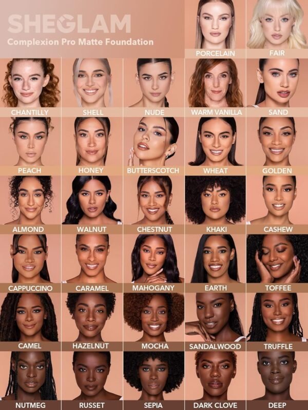 SHEGLAM Full Coverage Foundation Makeup Long Lasting Waterproof Matte Dewy Liquid Foundation - Nude - Image 9