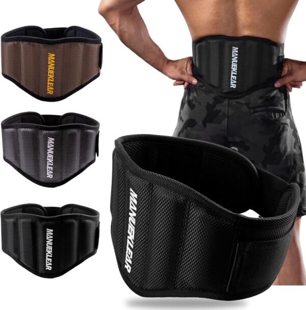 MANUEKLEAR Gym Weight Lifting Belt Weight Lifting Workout Weightlifting Powerlifting Belt for Men Women - 7.5inch - Bodybuilding Fitness Back Support for Cross Training, Squats, Lunges - Image 2