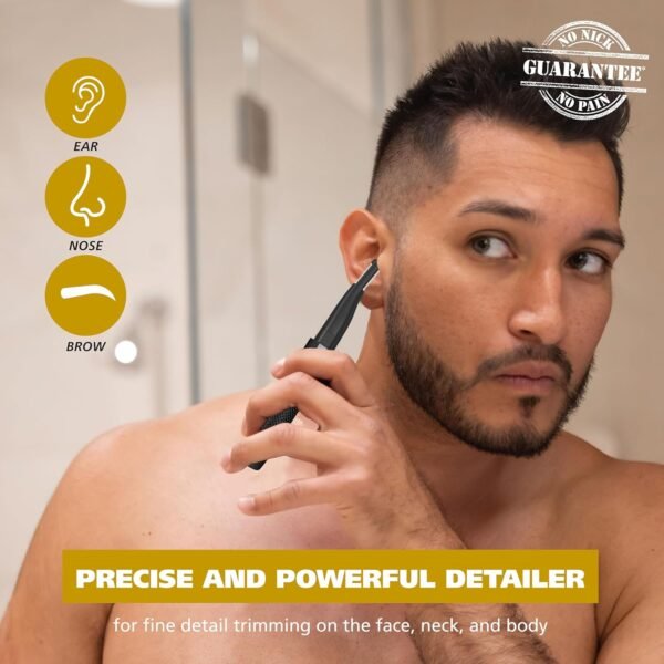 Wahl Manscaper ® 2 in 1 Lithium Battery Tactical® Dual Sided Eyebrow Trimmer and Nose Hair Trimmer for Men – Model 3023805 - Image 3