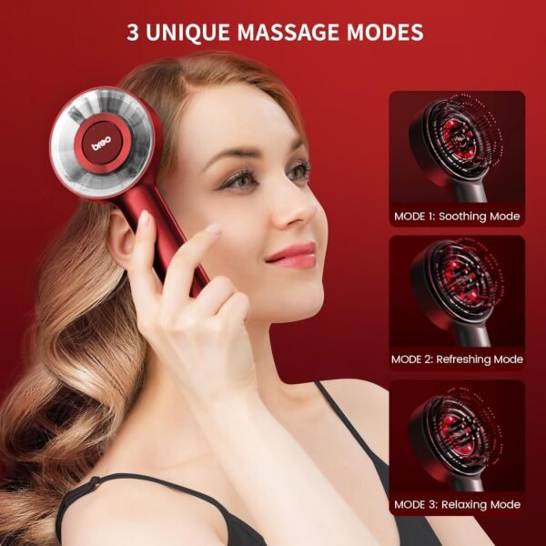 Breo Scalp3 Scalp Massaging Brush, Shiatsu Hair Scalp Massager with Waterproof, Cordless Electric Head Massager for Scalp & Hair, Portable Massage at Home for Relaxation - Image 5