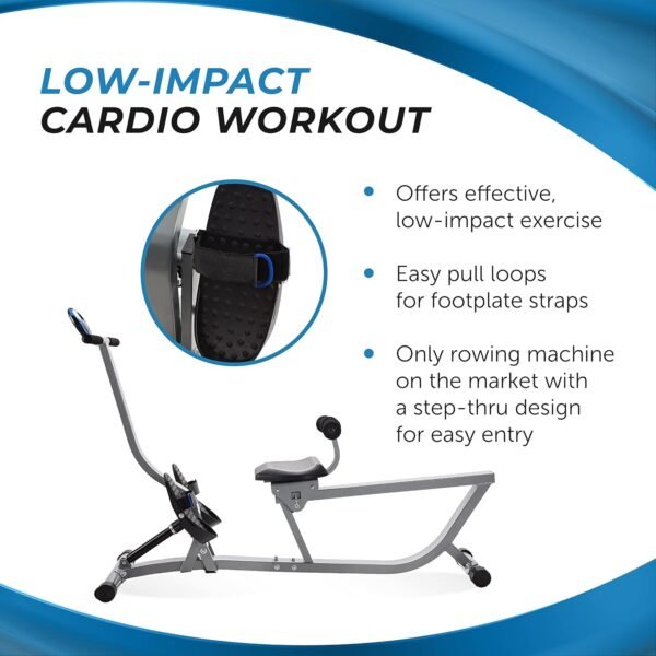 Stamina Hydraulic Rower Machine with Smart Workout App - Rowing Machine with Adjustable Resistance for Home Gym Fitness - Image 7
