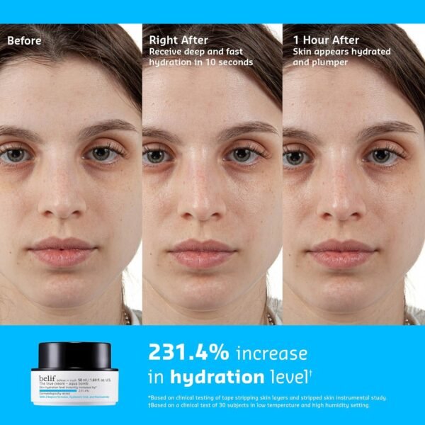 belif The True Cream Aqua Bomb | New & Improved | Hydration in 10 Seconds | Hyaluronic Acid, Niacinamide | Lightweight Hydrating Daily Moisturizer Face - Image 5