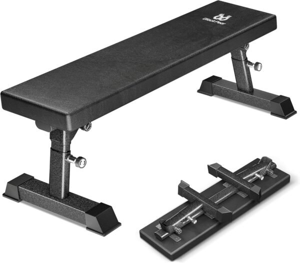 Flat Weight Bench - Heavy Duty Foldable Workout Bench for Home Gym, 1300lb Capacity Adjustable Strength Training Bench Press for Ab and Full Body Exercises, Sturdy and Easy to Fold - Image 2