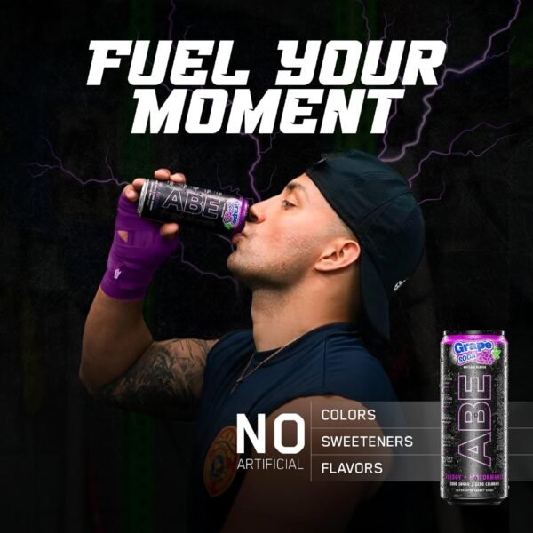 All Black Everything Sugar Free Energy Drink | Grape Soda | 0 Calories | 12 Pack | 200mg Natural Caffeine | Pre-Workout Sport Drink for Men and Women - Image 6