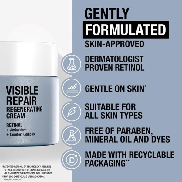 Neutrogena Retinol Face Moisturizer, Rapid Wrinkle Repair, Daily Anti-Aging Face Cream with Retinol & Hyaluronic Acid to Fight Fine Lines, Wrinkles, & Dark Spots, 1.7 oz - Image 8