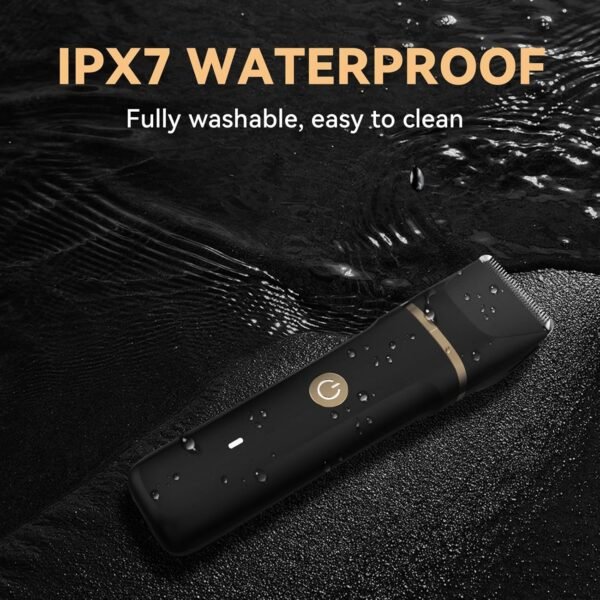 Body Hair Trimmer for Men - Manscape Pubic Groin and Ball Hair Shaver with Replaceable Ceramic Blade, Type-C Rechargeable Dock & Nose Hair Trimmer Head, Waterproof Electric Razor for Men Body Groomer - Image 7
