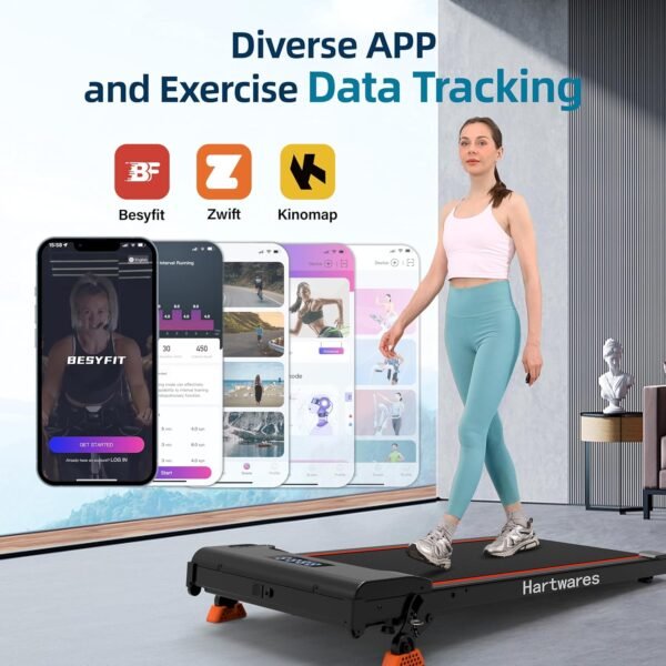 Walking Pad Treadmill Under Desk Treadmill,Walking Pad Treadmills for Home Portable Treadmill with Remote Control,2.5HP Brushless Motorized Walking Treadmill,2 in 1 Treadmill for Home Office - Image 6