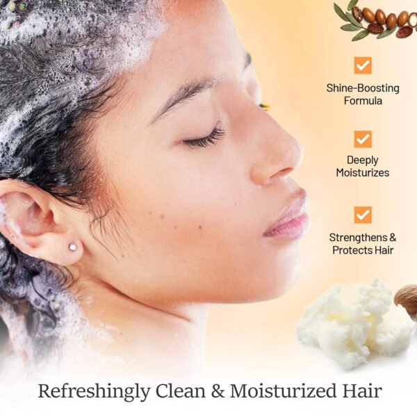 Herbishh Argan Oil Shampoo & Conditioner, Deep Cleansing & Promotes Hair Growth, Repairs Dry, Damaged Hair, UV Protection, With Shea Butter, Jojoba, Coconut oil for Frizzy Colored Hair 16.9fl.oz Each - Image 3