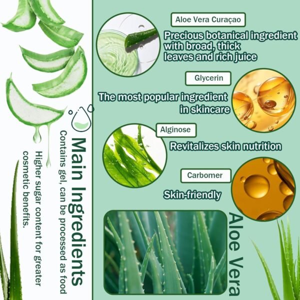 99% Purity Aloe Vera Gel,260ml - Hydrating Aloe Vera Gel for Face and Skin,No Sticky Moisturizing Aloe Gel - Image 5