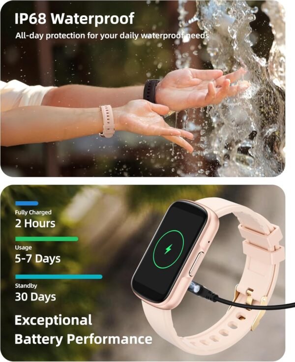 Parsonver Fitness Tracker with Step Counter/Calories/Stopwatch, Health Activity Tracker with Heart Rate Sleep Monitor, IP68 Waterproof Smart Watch 110+ Sport Modes Pedometer Watch for Women, Rose Gold - Image 6