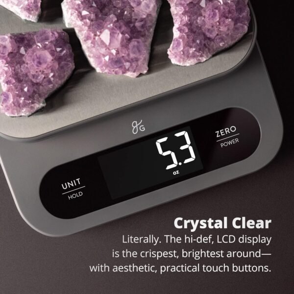 Greater Goods High Capacity Kitchen Scale, A Premium Food Scale, Weighs in Grams and Ounces with 22 Pound Capacity, Hi-Def LCD Screen, and Stainless Steel Platform - Image 5