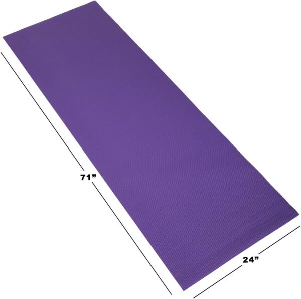 Yoga Mat - Double Sided 1/4-Inch Workout Mat - Exercise Mat for Home Gym Fitness or Pilates with Carrying Strap - Image 5
