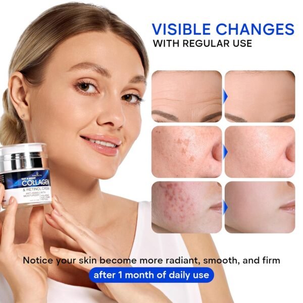 REMEDIAL PAX Collagen Cream for Face with Retinol and Hyaluronic Acid, Day and Night Anti Aging Skincare Facial Moisturizer, Hydrating Face Lotion, Moisturizing Cream to Reduce Wrinkles for Women Men - Image 6
