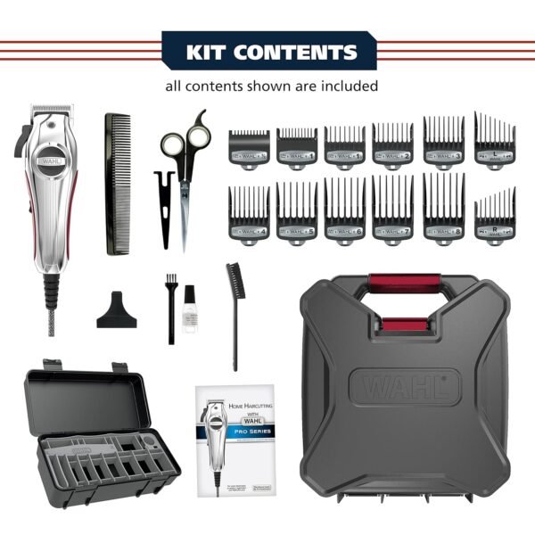Wahl USA Pro Ultra Quiet High Torque Corded Hair Clipper for Ultra Quiet Operation and Cooler Operating Temperatures, Metal Housing with Bonus Hair Clipping Guard Caddy - Model 3000097 - Image 3