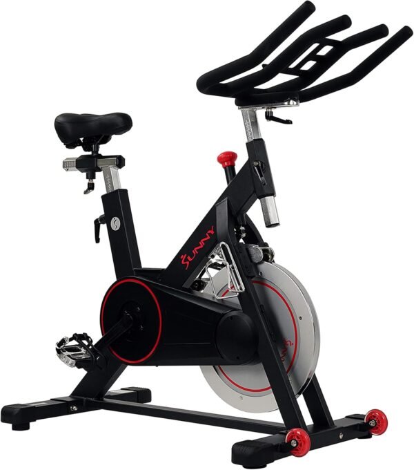 Sunny Health & Fitness Magnetic Belt Drive Indoor Cycling Bike With Optional SunnyFit® App Connectivity - Image 3