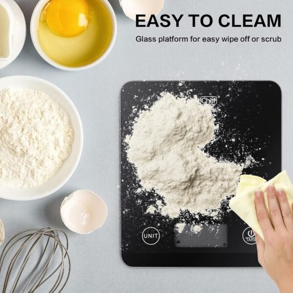 Geek Chef Digital Scale with App, Scale for Food Weight, Smart Food Nutrition Scale, Digital Kitchen Scales, Cooking Tool of Kitchen,1 lb/oz Black Glass - Image 6