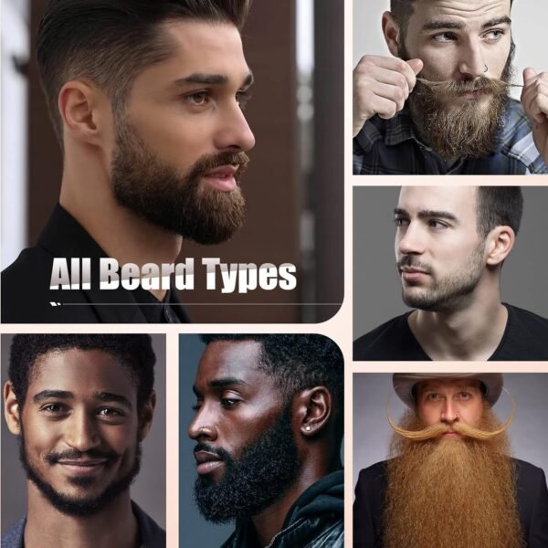 Beard Grooming Kit, Birthday Gifts for Men with Beard Oil, Balm, Brush, Wash, Wax, Comb, Scissors, 1 fl oz - Image 8