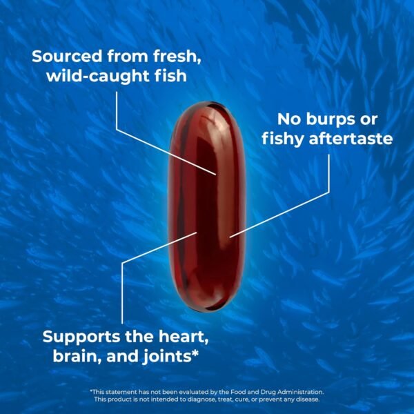 Fish Oil Supplements with Omega 3 Fatty Acids (3 Bottles, 120 Softgels) - High EPA, DHA, & IFOS Fish Oil Pills Support Heart & Joint Health - Burpless Fish Oil Promotes Brain Function - Image 5
