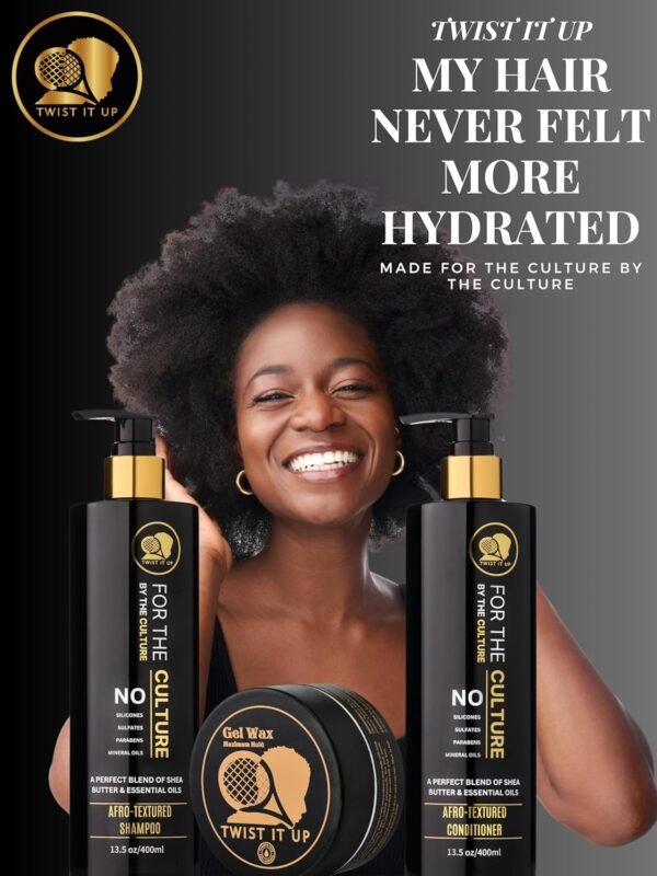Twist It Up New Gold Standard Shampoo & Conditioner Set, Over 20 Natural Ingredients, Sulfate & Paraben-Free, Silicone-Free, Moisturizing, Hydrating, for Afro-Textured Hair - Image 7