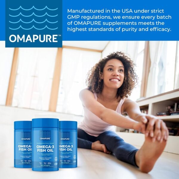 Fish Oil Supplements with Omega 3 Fatty Acids (3 Bottles, 120 Softgels) - High EPA, DHA, & IFOS Fish Oil Pills Support Heart & Joint Health - Burpless Fish Oil Promotes Brain Function - Image 8