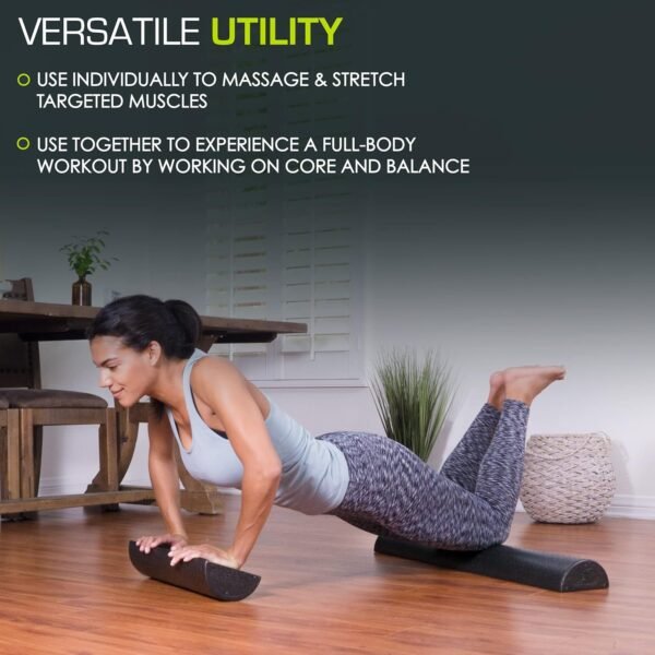 ProsourceFit High Density Foam Rollers 36 - inches long. Firm Full Body Athletic Massager for Back Stretching, Yoga, Pilates, Post Workout Trigger Point Release, Black - Image 7