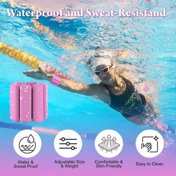 Wrist Weights for Women Set Of 2(1Lb Each),Adjustable Silicone Ankle And Wrist Weights for Women,Comfortable Fit, Strength Training Arm Weights for Walking,Yoga,Pilate,Dance,Gym,Workout,Running - Image 4