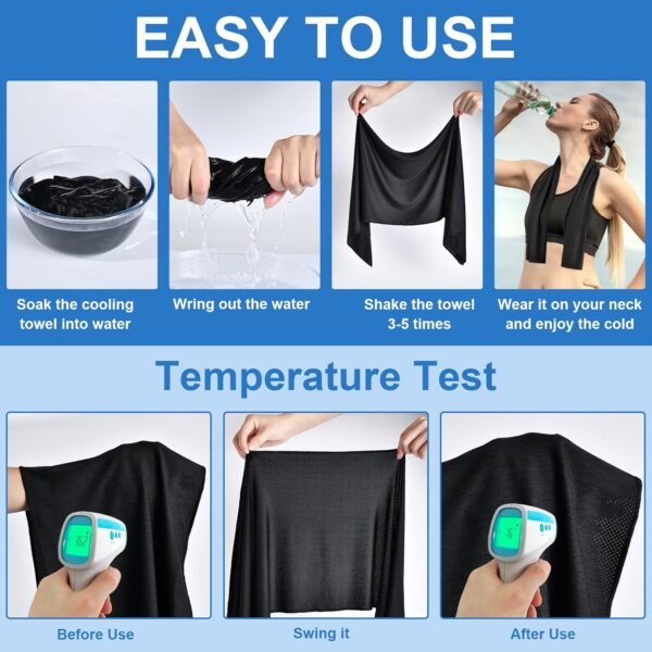Pleneal Cooling Towels - 6 Pack Cooling Towel (40"x12"), Ice Gym Towels for Working Out, Microfiber Cooling Towels for Neck and Face, Yoga Towel for Home Gym, Workout & More Activities - Image 4