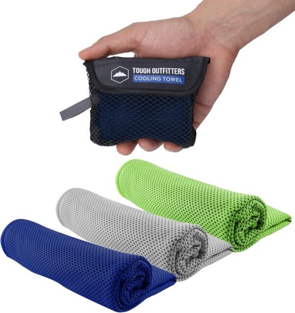Tough Outdoors Cooling Towels (38.5"x12") - Cooling Towels for Neck & Face, Cooling Neck Wraps - Ice Towel & Sweat Rag for Camping, Gym, Yoga & Sports - Image 2