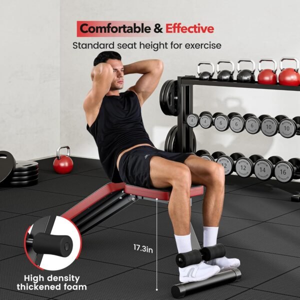 Basic Weight Bench for Home Gym, Foldable Workout Bench with 8 Backrests, 660LBS Weight Capacity Adjustable Bench - Image 7