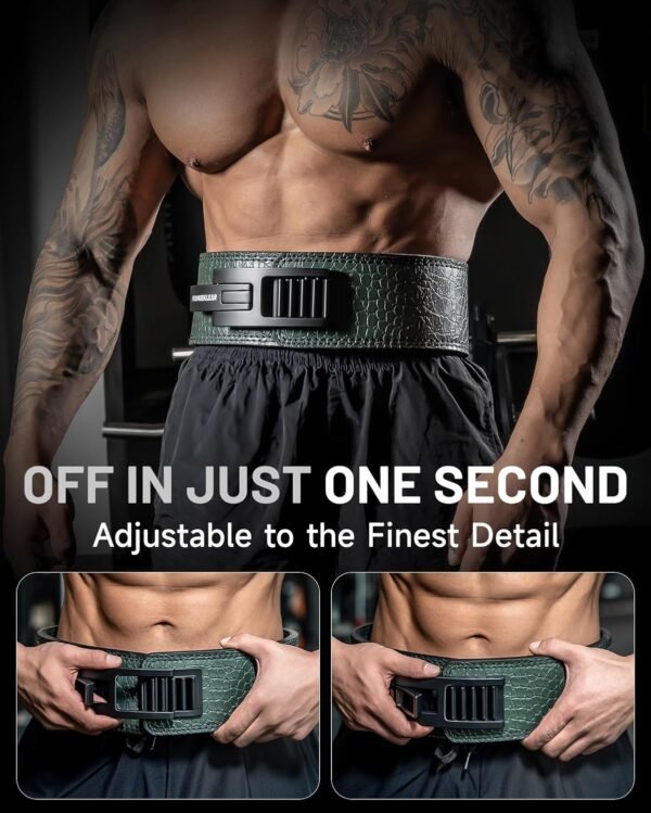 MANUEKLEAR Lifting Belt Lever for Men Women, 10mm Quick Locking Lever Belt Weightlifting with Adjustable Buckle, Lever Weight Lifting Belt for Powerlifting & Deadlifts - Image 3