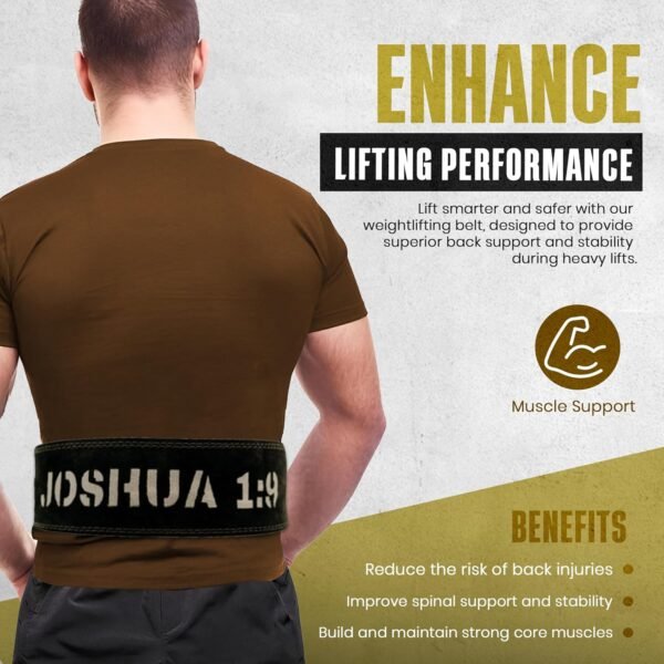 Christian Lever Weight Lifting Belt- 10mm Thick Leather Weightlifting Belt for Men & Women- Durable Leather Weight Belt for Men- High Strength Powerlifting Belt- Squat Belt, Deadlifting Belt - Image 4