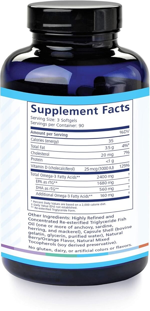 PRN De3 Omega-3 Fish Oil – 270 Softgels, 90-Day Supply – 2240mg EPA & DHA with No Fishy Burps – Fish Oil Supplements for Dry Eye Care - Image 3