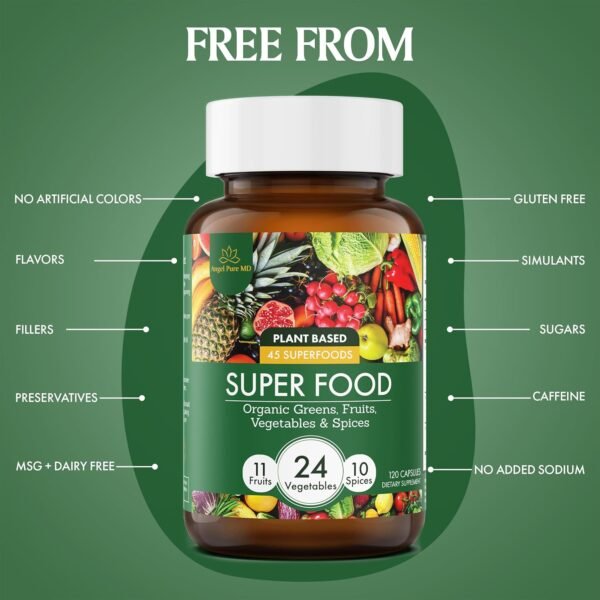 Superfood Greens Fruit and Veggies Supplement - USDA Organic Super Greens & Super Reds Vegetable Supplements for Adults - Cruciferous Vegetables Supplement for Immunity & Gut Health - Image 7